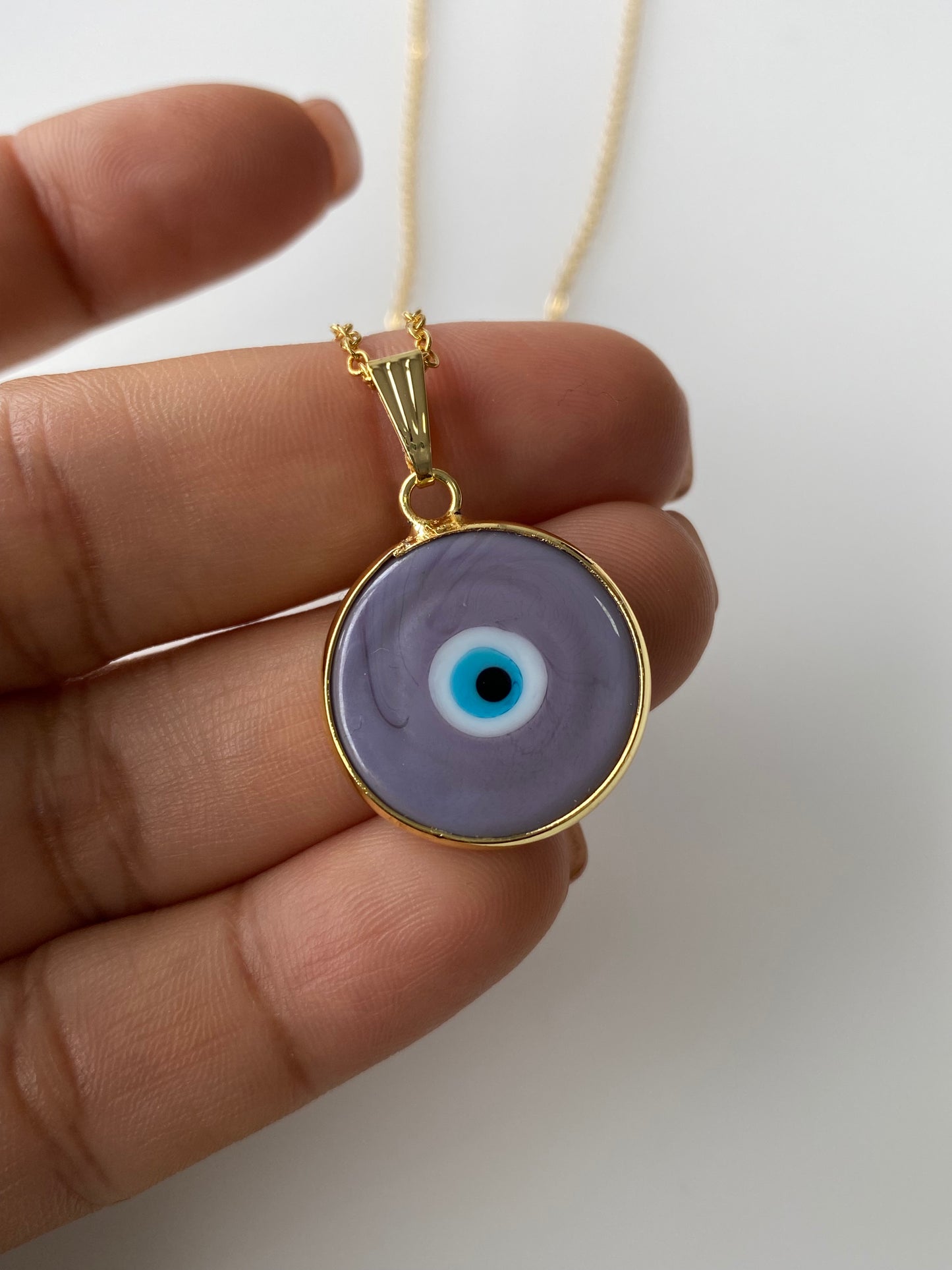 Original Evil Eye Glass Amulet Necklace & FREE Jewelry Box Set