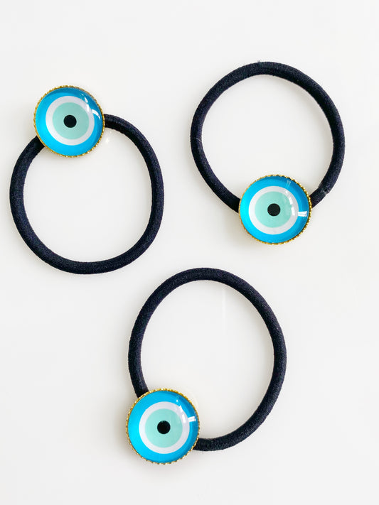 Evil Eye Gold Plated Hair Tie Bracelet