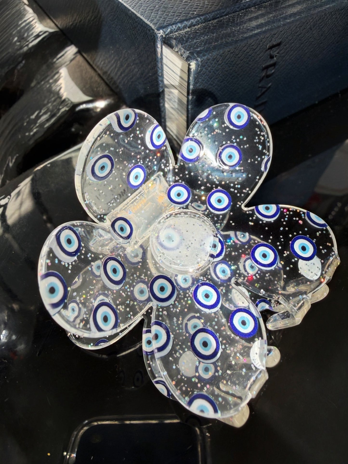 NEW! Evil Eye Floral Hair Claw Clip