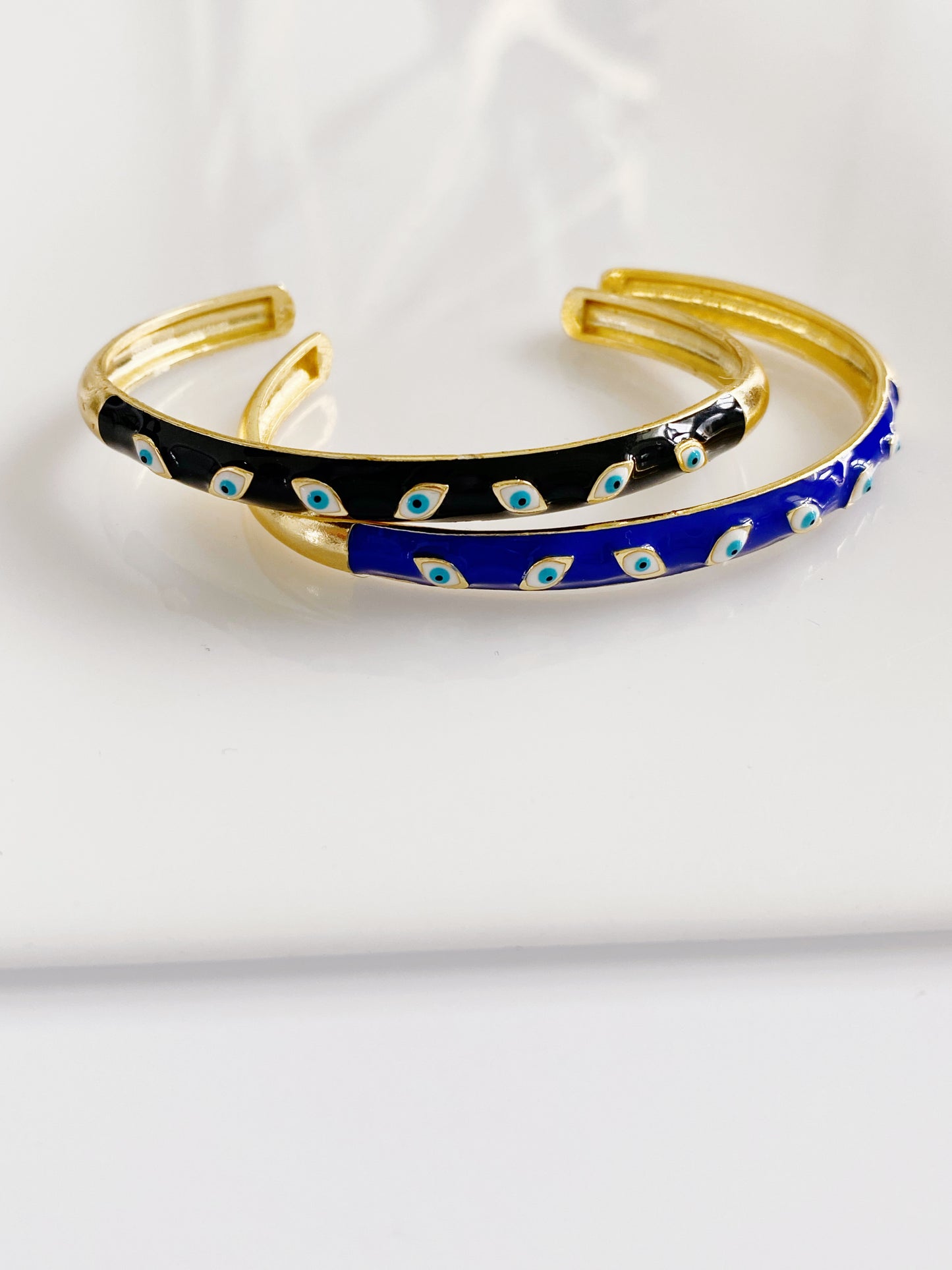 Evil Eye Enamel Bangle Cuffs