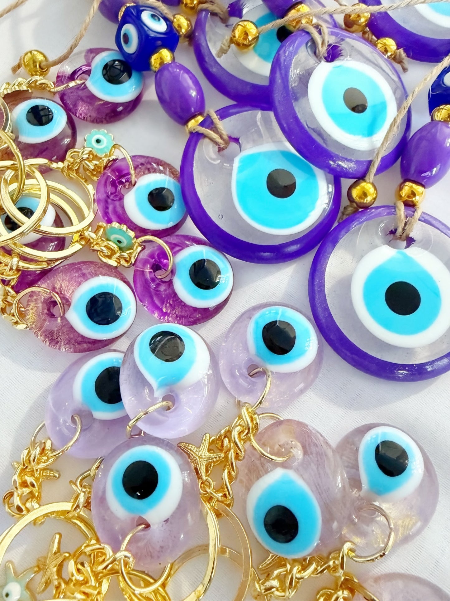 💜 Lavender Evil Eye Keychain
