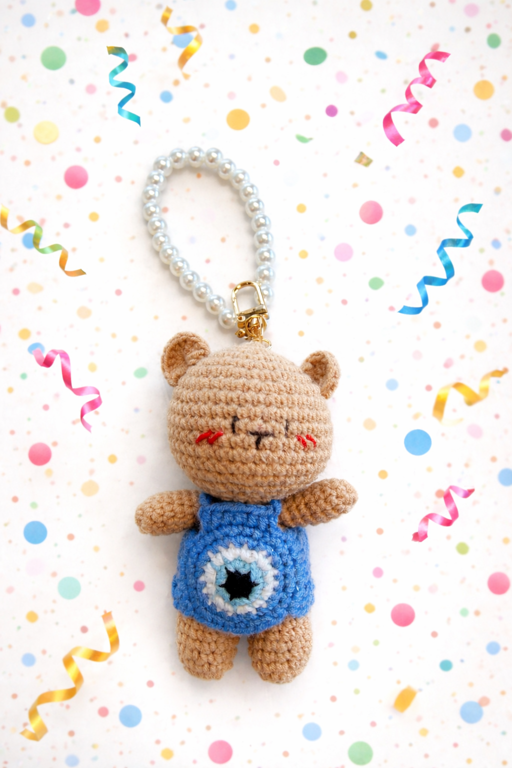 Evil Eye Crochet Bear Bag Charm Clip & Giftbag
