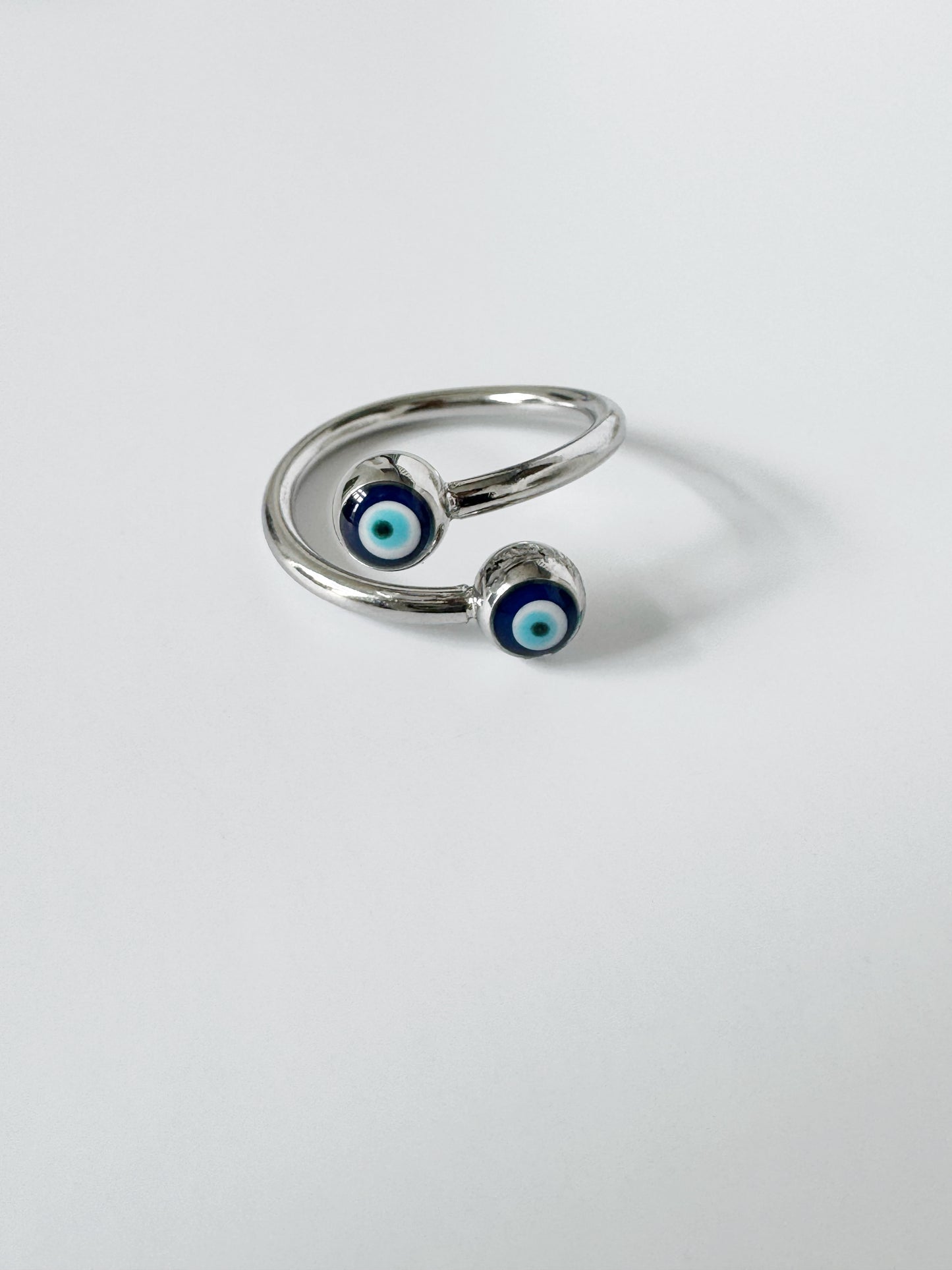 Evil Eye Wrapped Ring Adjustable