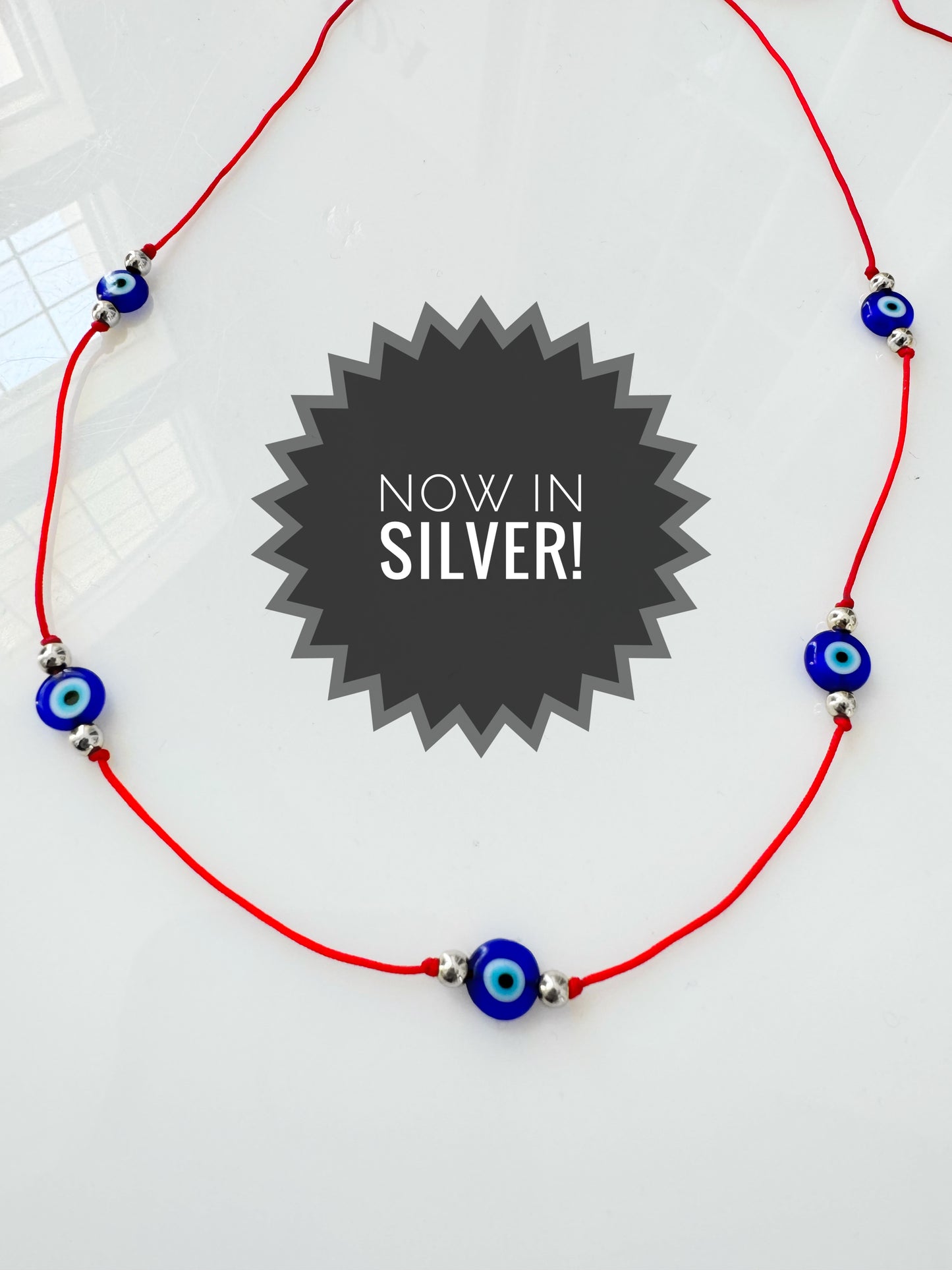 Evil Eye Red String Adjustable Choker Cord Necklace