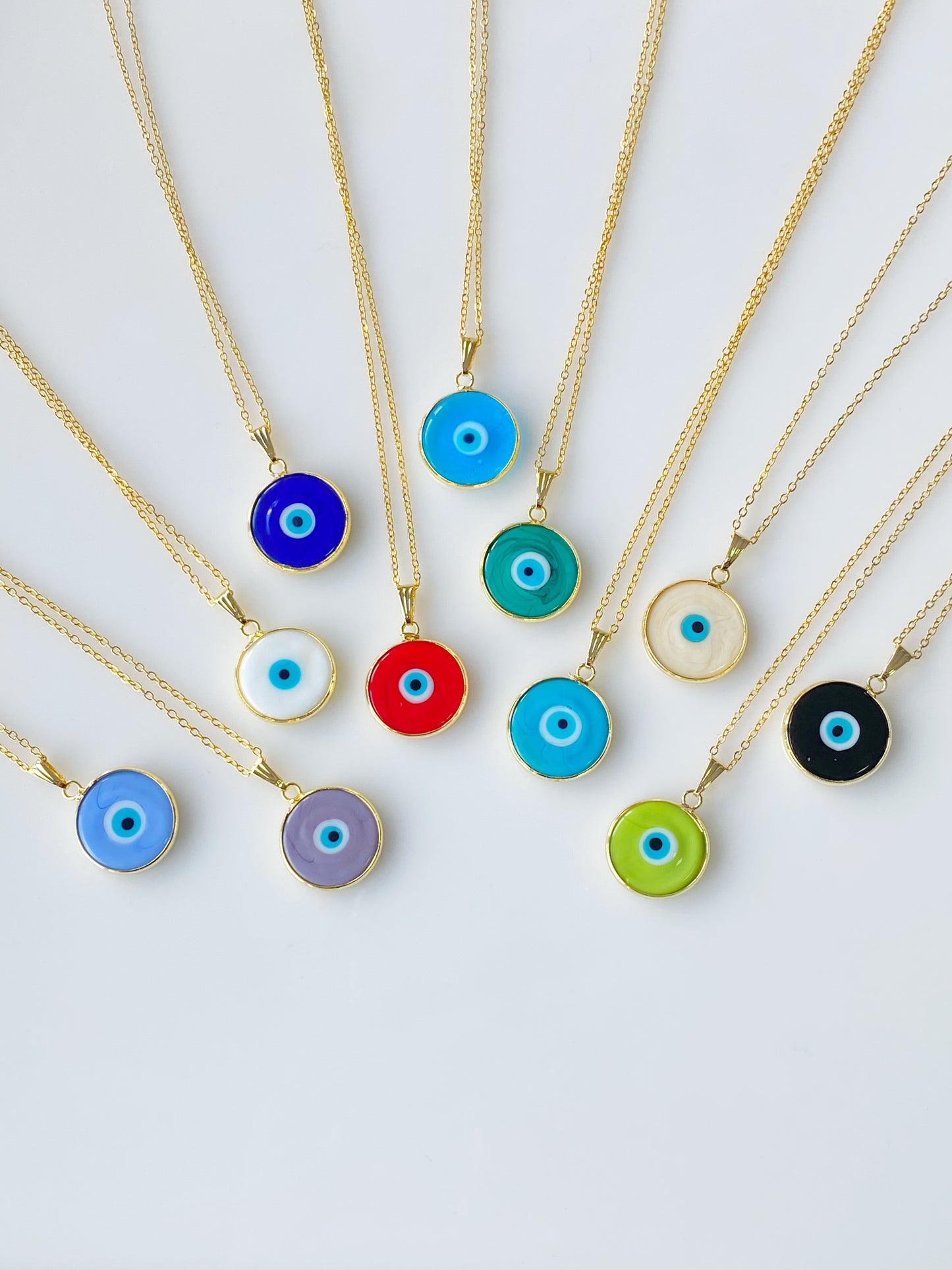 Original Evil Eye Glass Amulet Necklace & FREE Jewelry Box Set