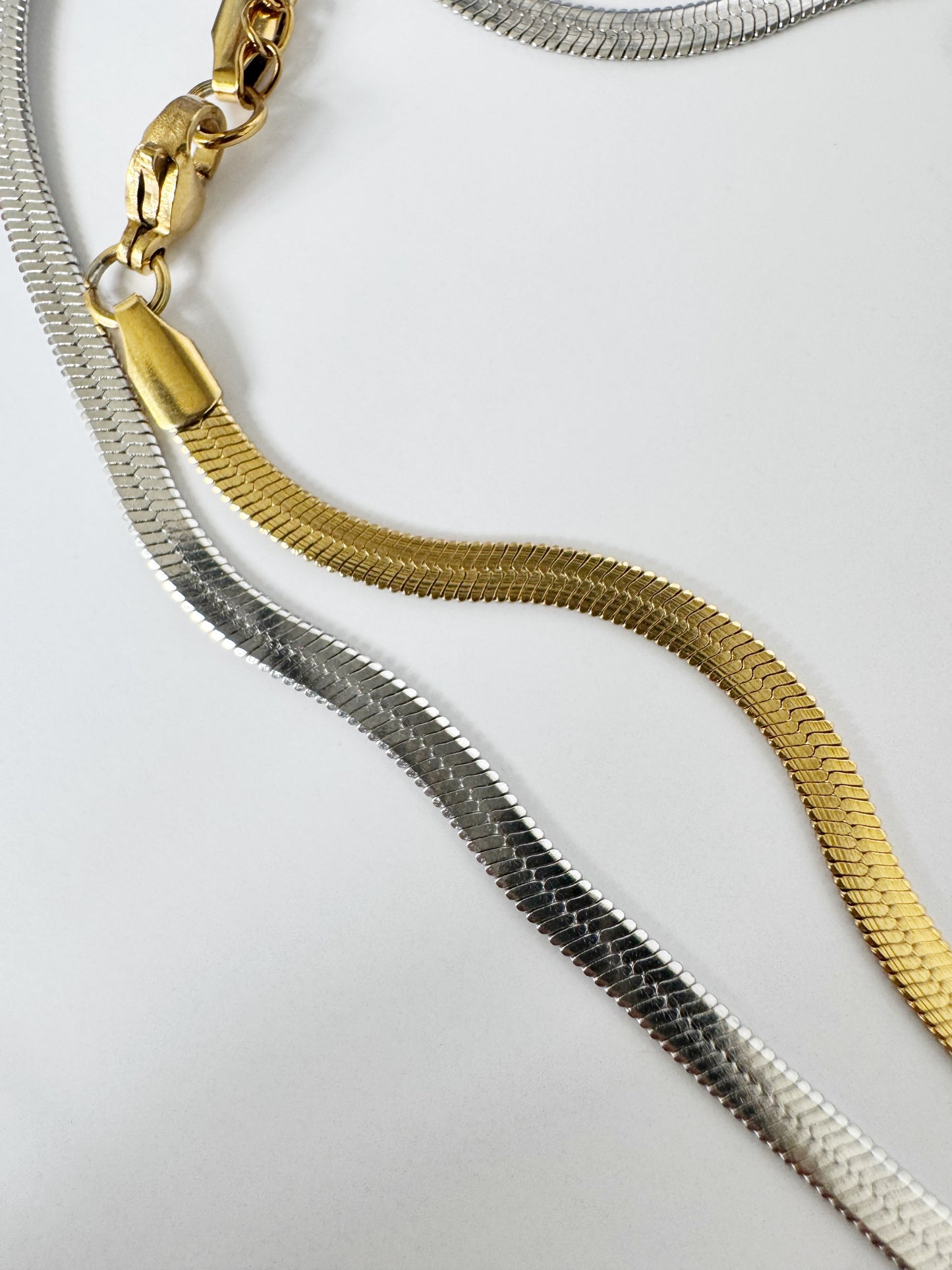 Evil Eye Blue Cube Herringbone Necklace