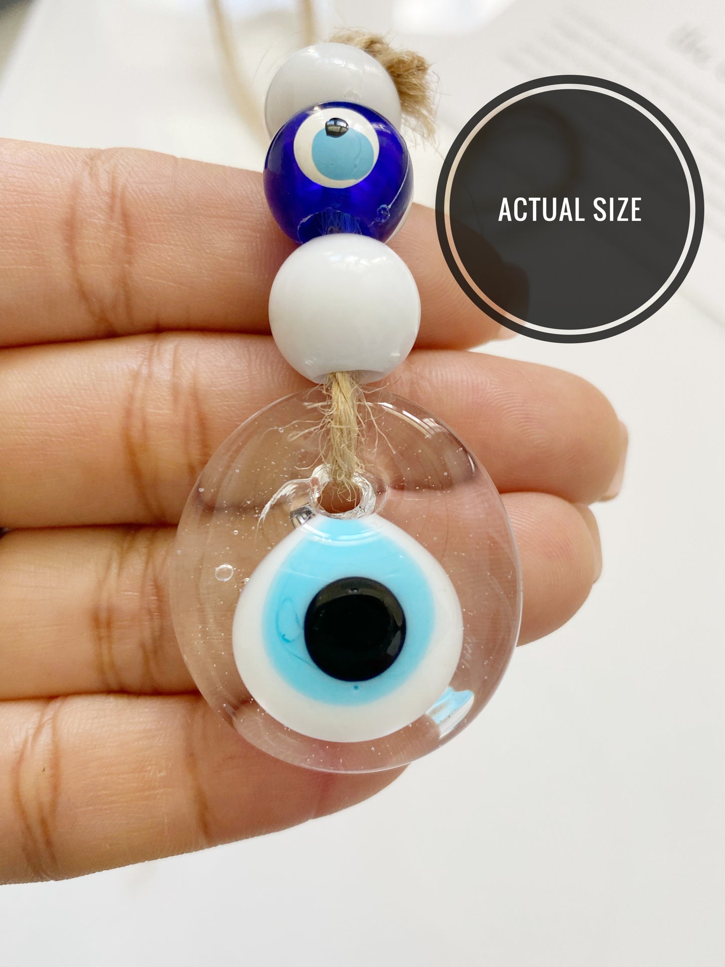 Evil Eye Clear Glass Amulet Wall Decor