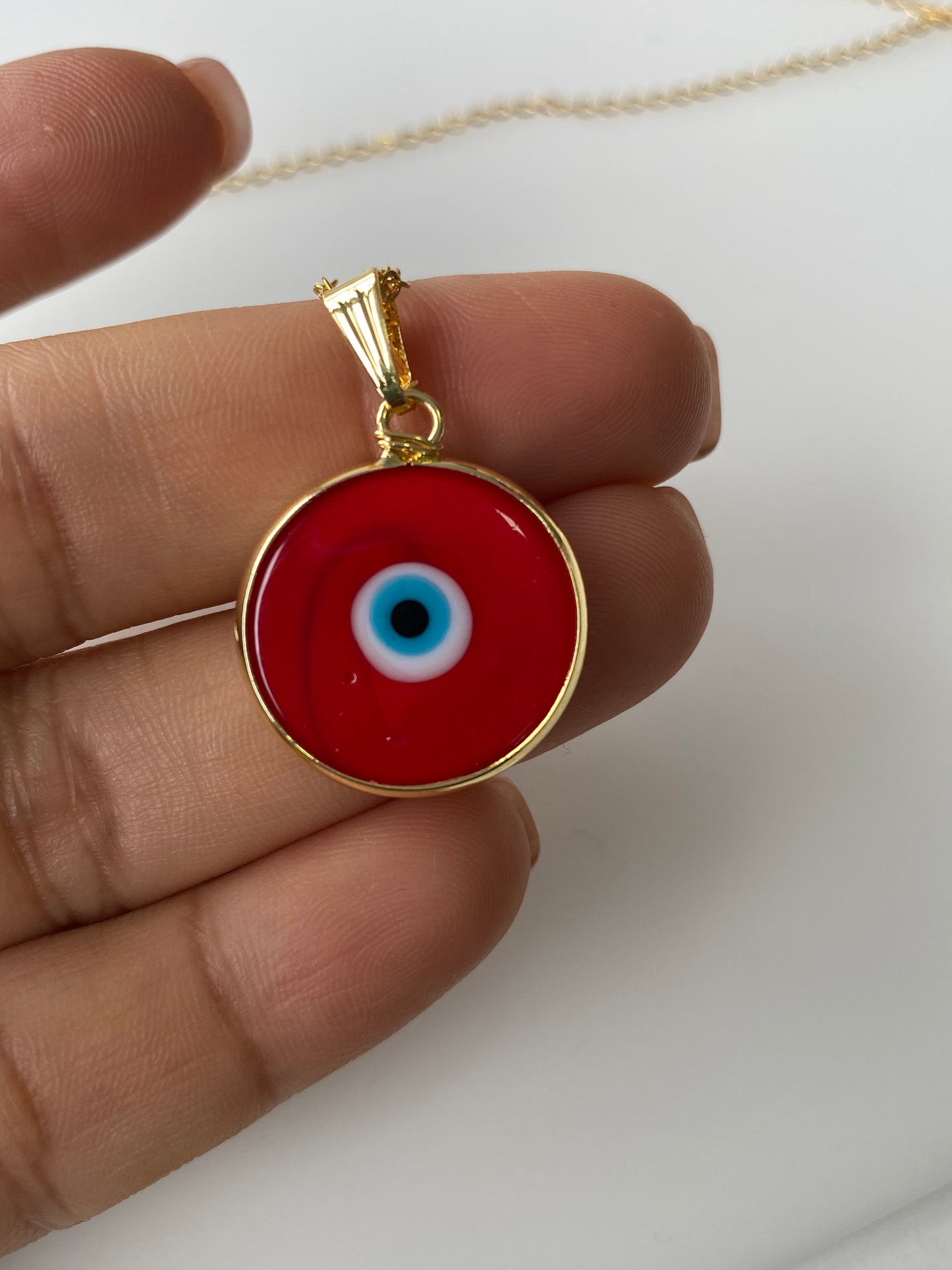 Original Evil Eye Glass Amulet Necklace & FREE Jewelry Box Set