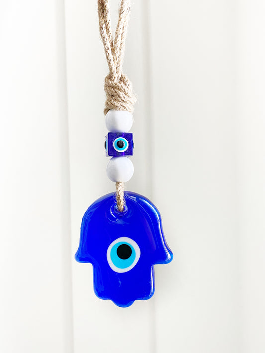 Evil Eye Hamsa Glass Amulet Wall Decor