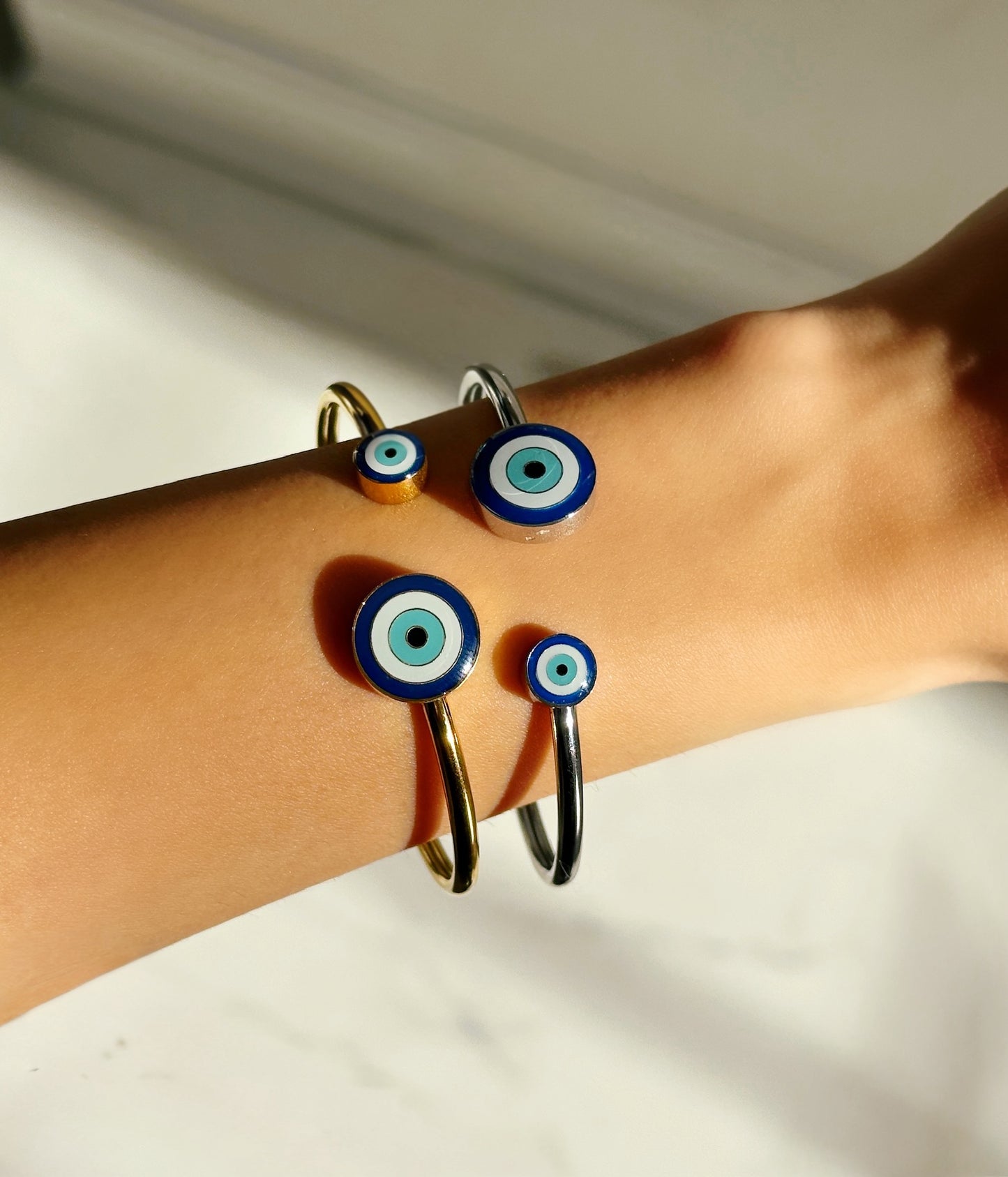 Evil Eye Double Bangle Cuff