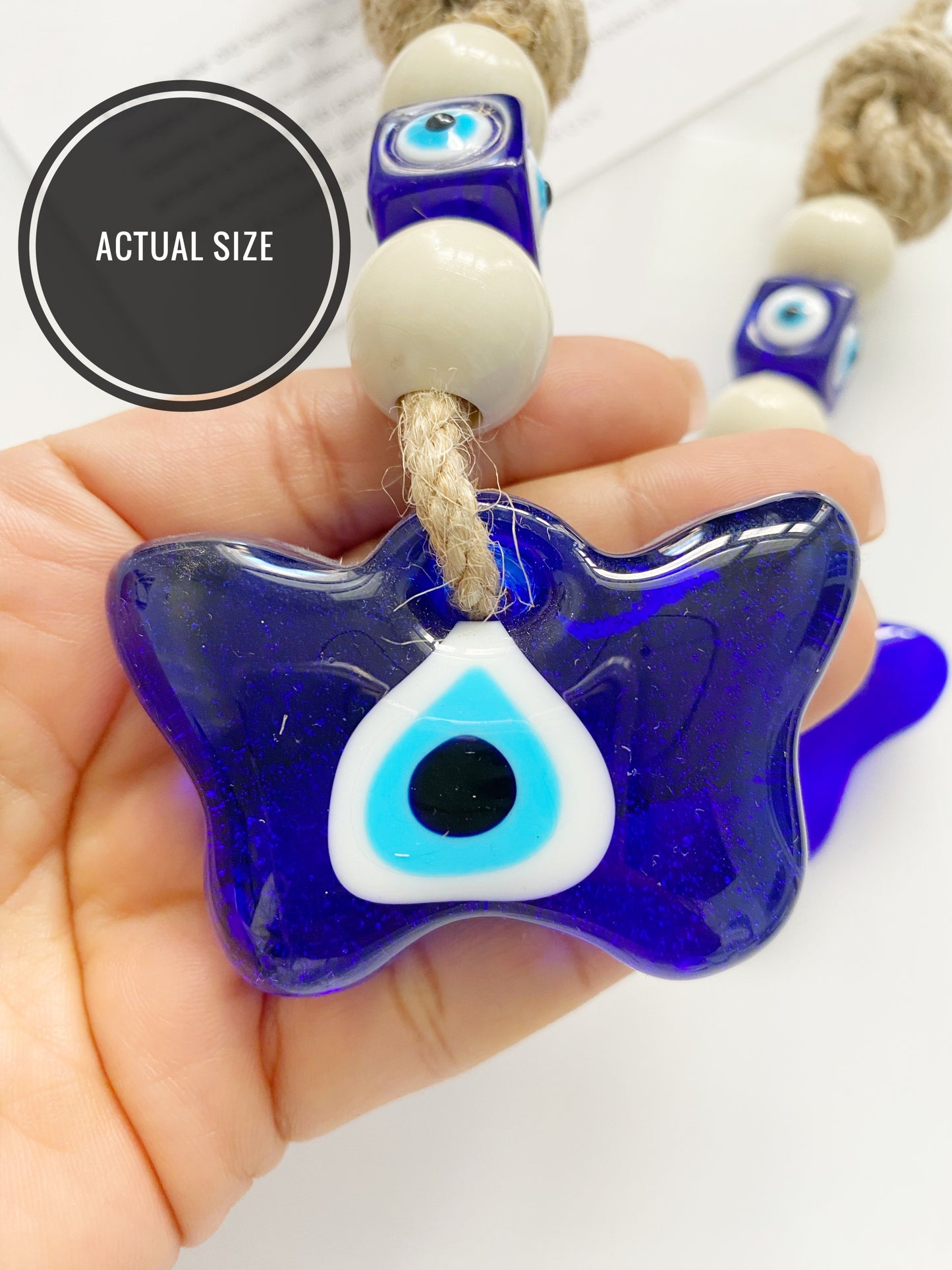 Evil Eye Butterfly Glass Amulet Wall Decor