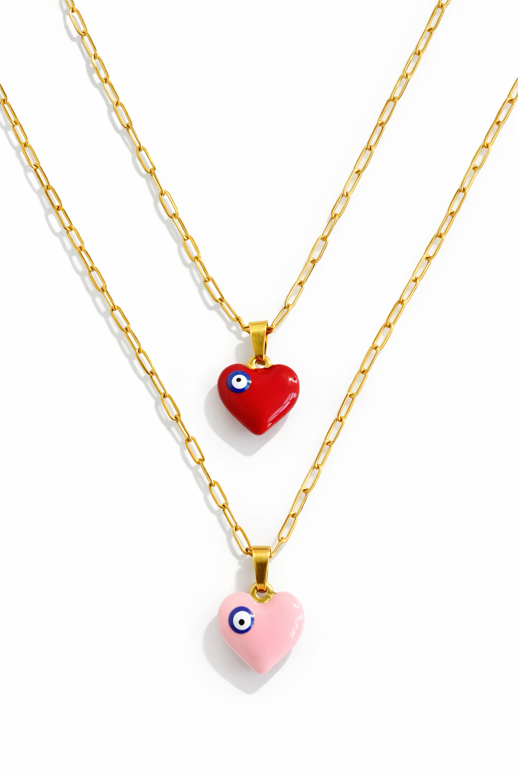 The Modern Heart Evil Eye Necklace