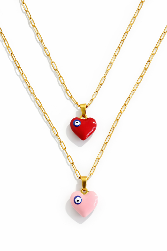 The Modern Heart Evil Eye Necklace
