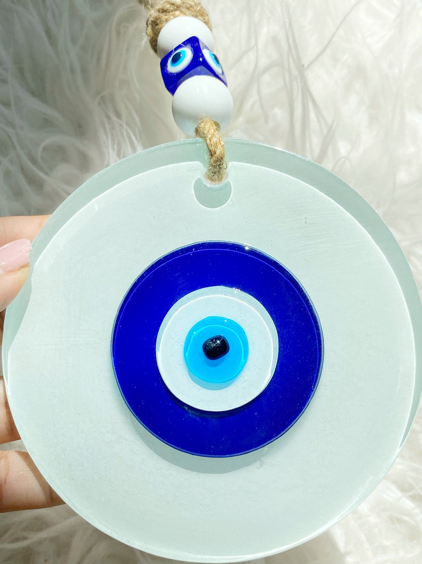 RARE XL Classic Evil Eye Glass Amulet Wall Decor SHIPS FREE