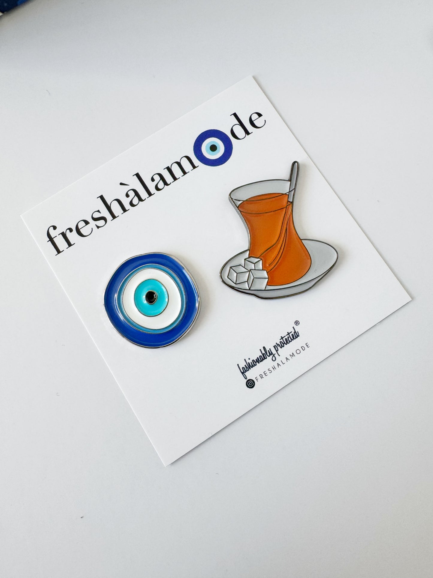 Evil Eye 2 piece Metal 3M Adhesive Phone Sticker Decal Set