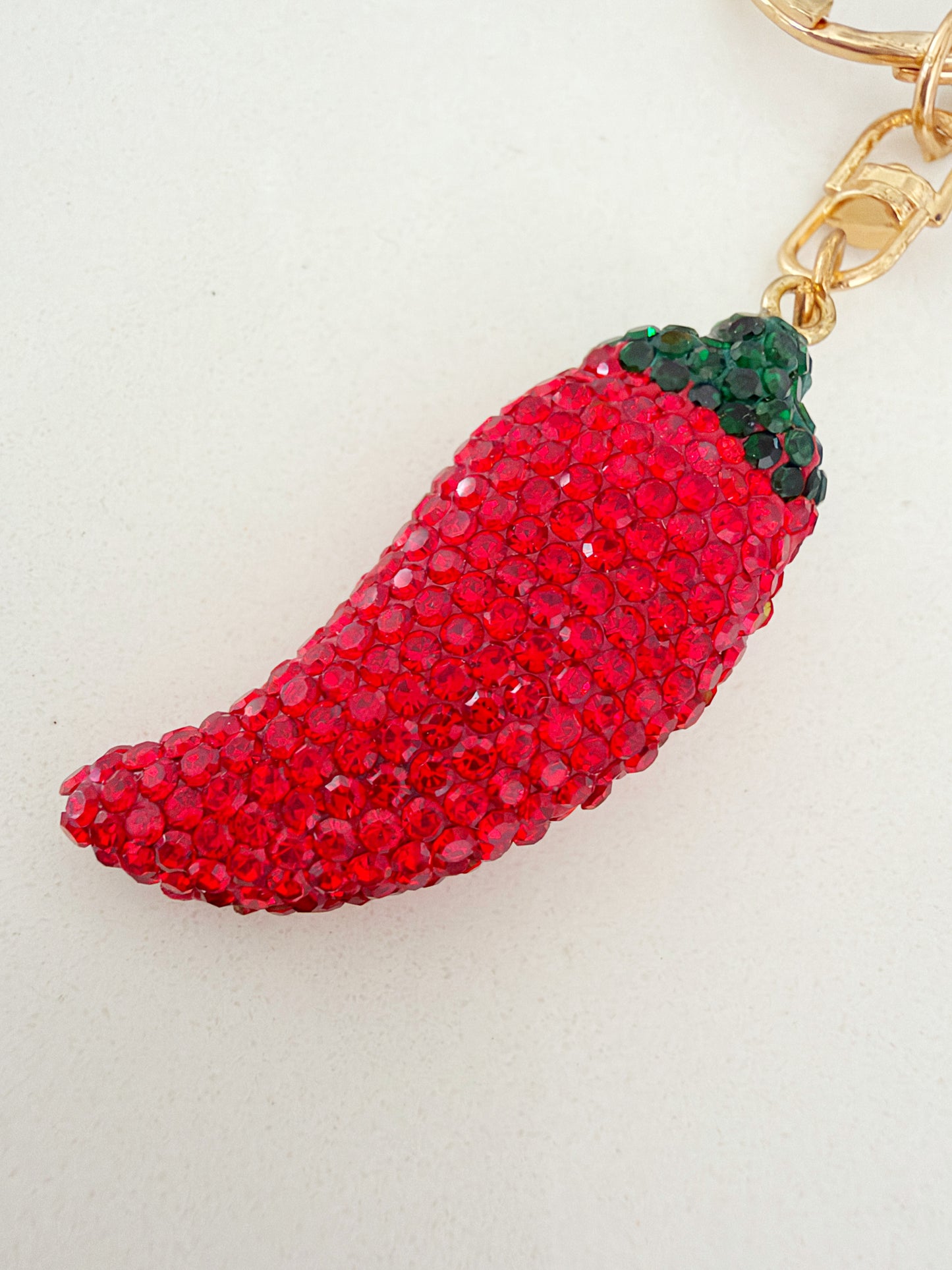 Italian Cornicello Rhinestone Keychain + Bag Charm 🇮🇹