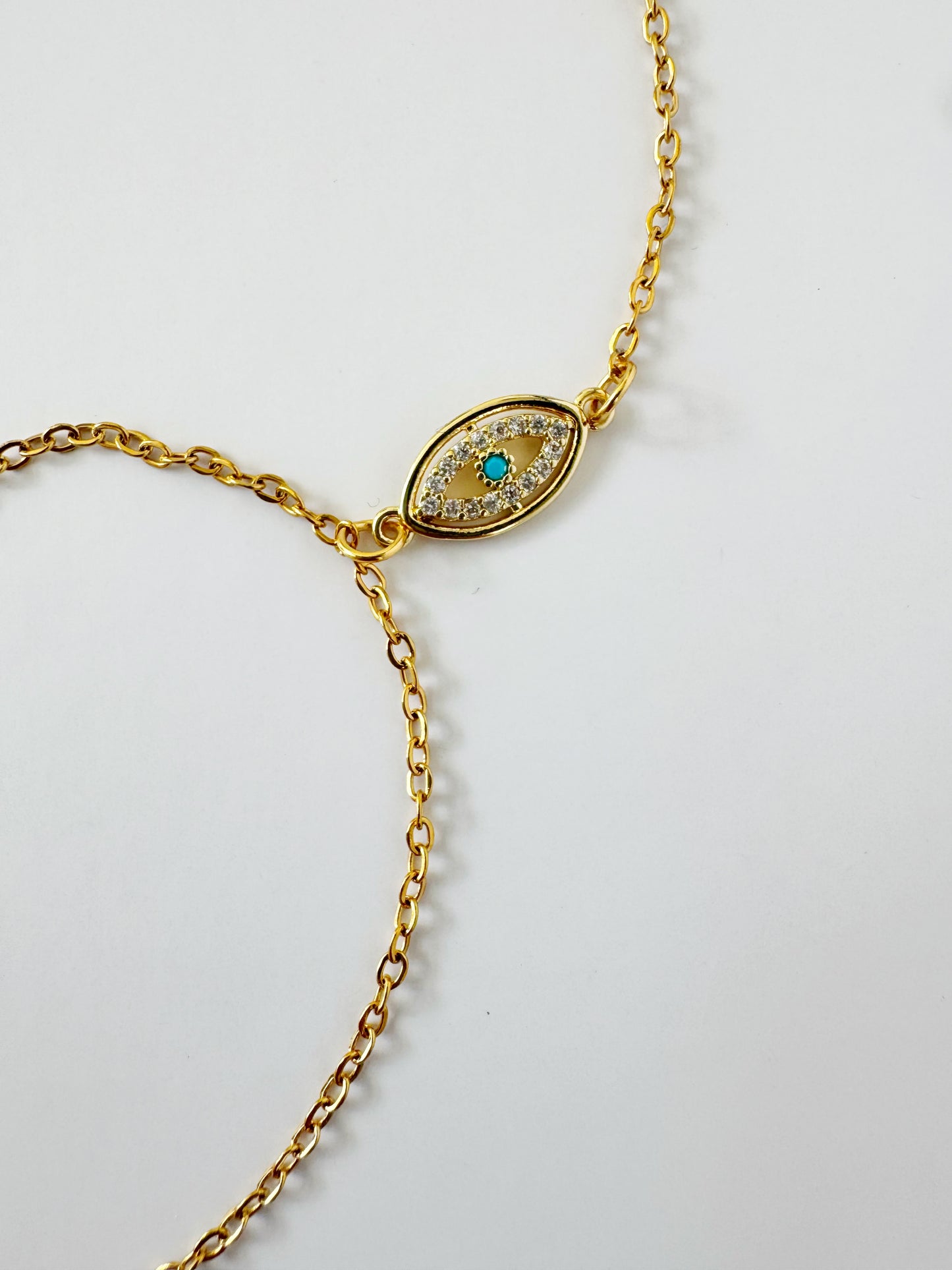 Evil Eye Dainty Crystal Hand Chain