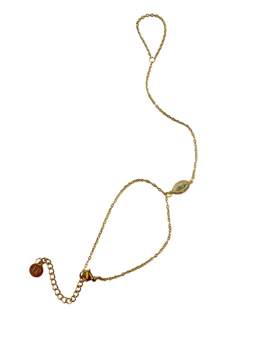 Evil Eye Dainty Crystal Hand Chain