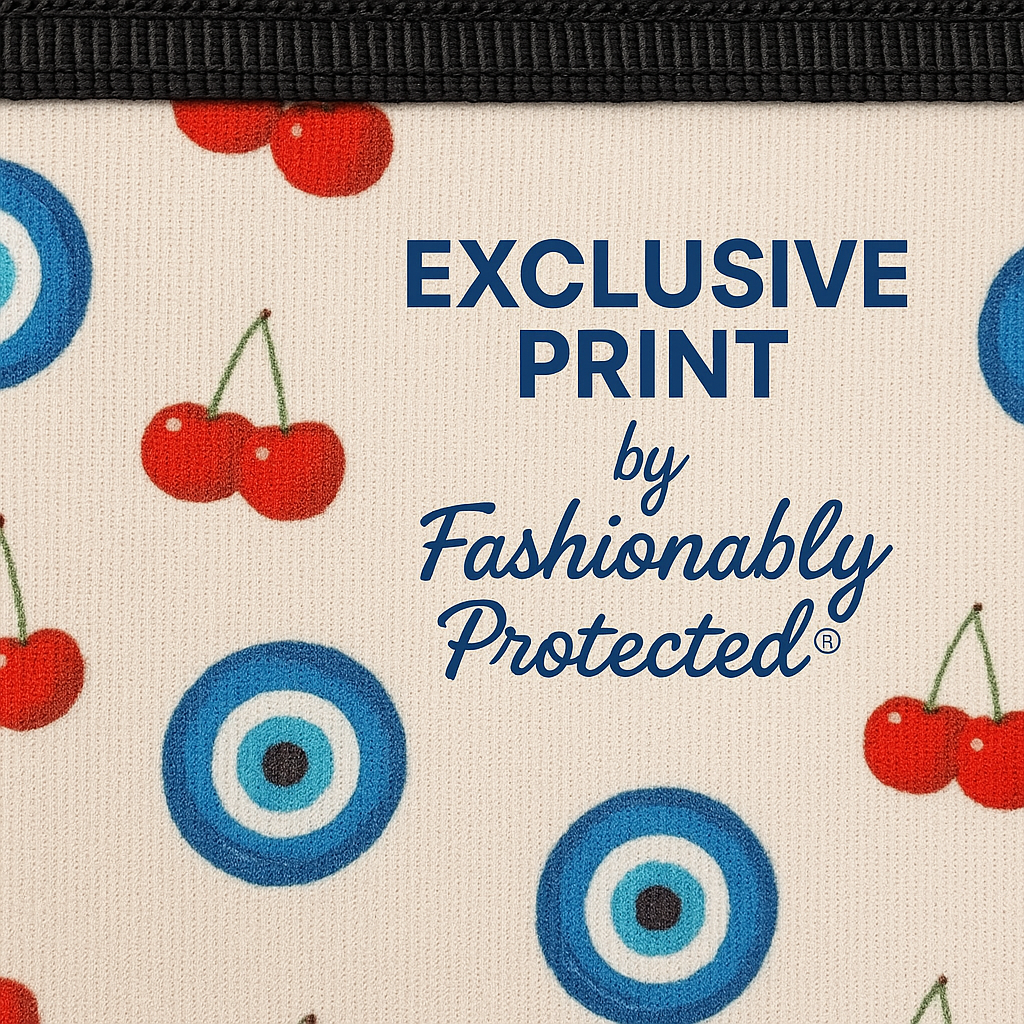 Cherry Evil Eye Neoprene Cash & Coin Wristlet -Exclusive Print