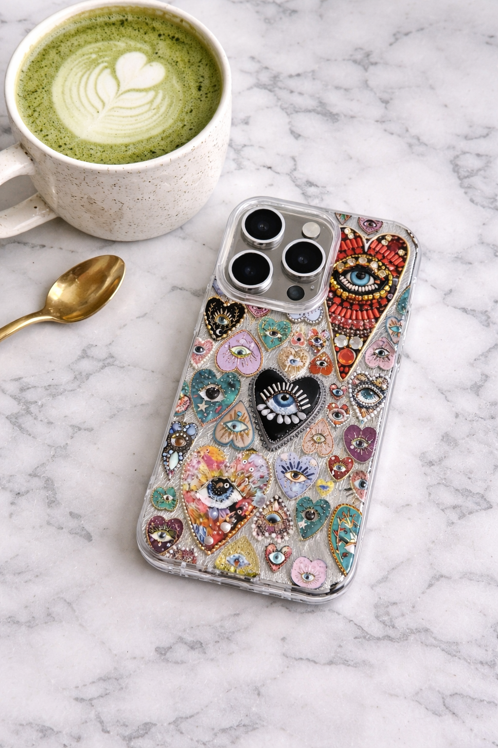 🩷 Self Love Club Evil Eye Hearted Reflective Phone Case