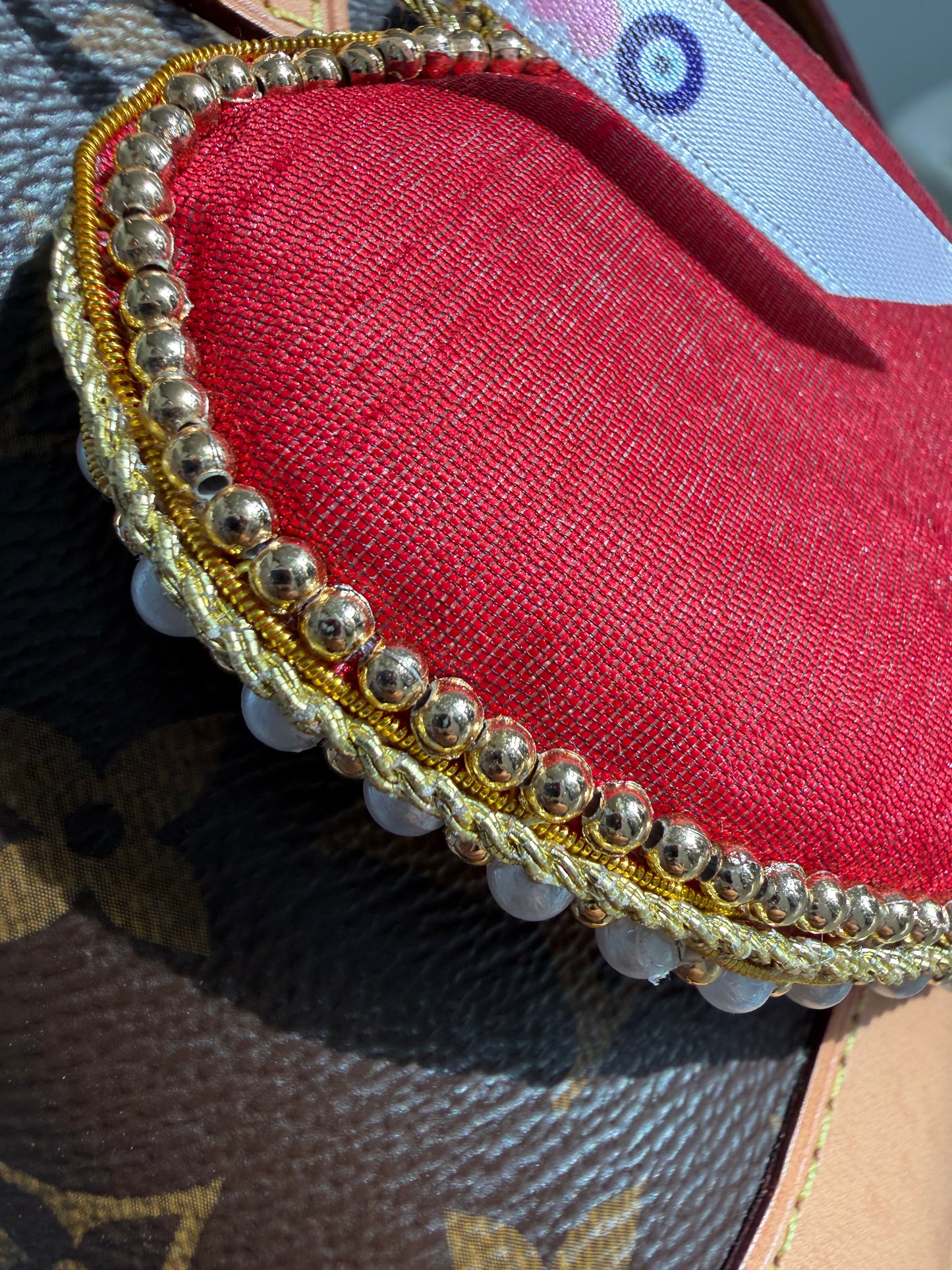 Hand Embroidered Evil Eye Heart Plush Decor includes GIFTBAG