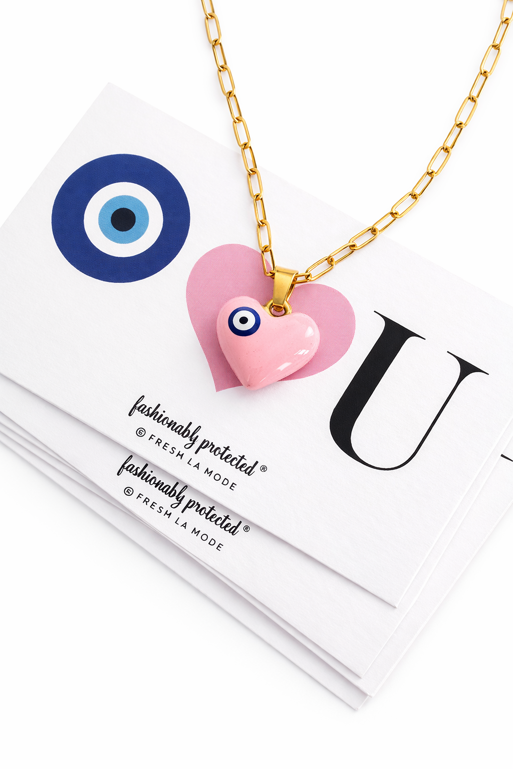 The Modern Heart Evil Eye Necklace