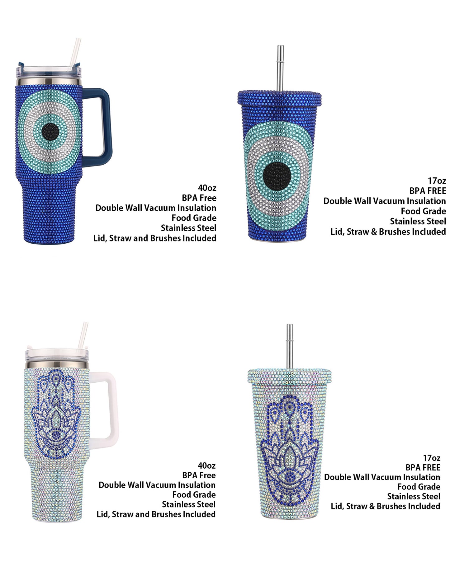 GOODVIBE Evil Eye & Hamsa Bling Tumblers