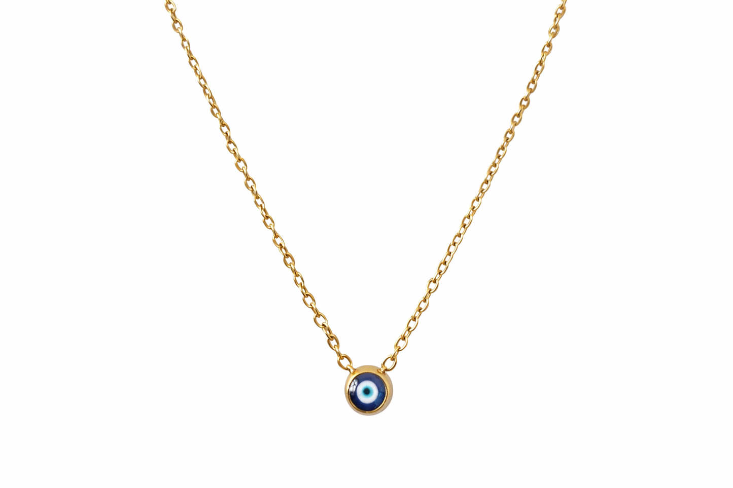 Dainty Evil Eye Necklace — Gold or Silver Stainless Steel