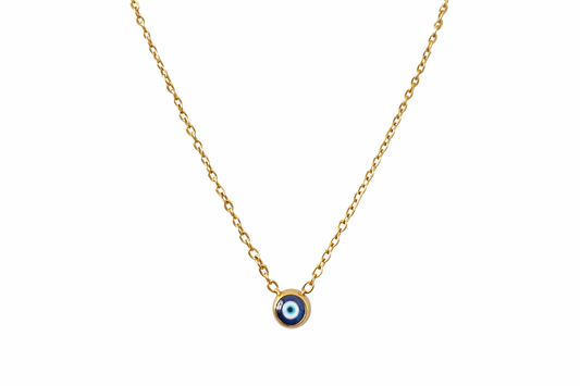 Dainty Evil Eye Necklace — Gold or Silver Stainless Steel