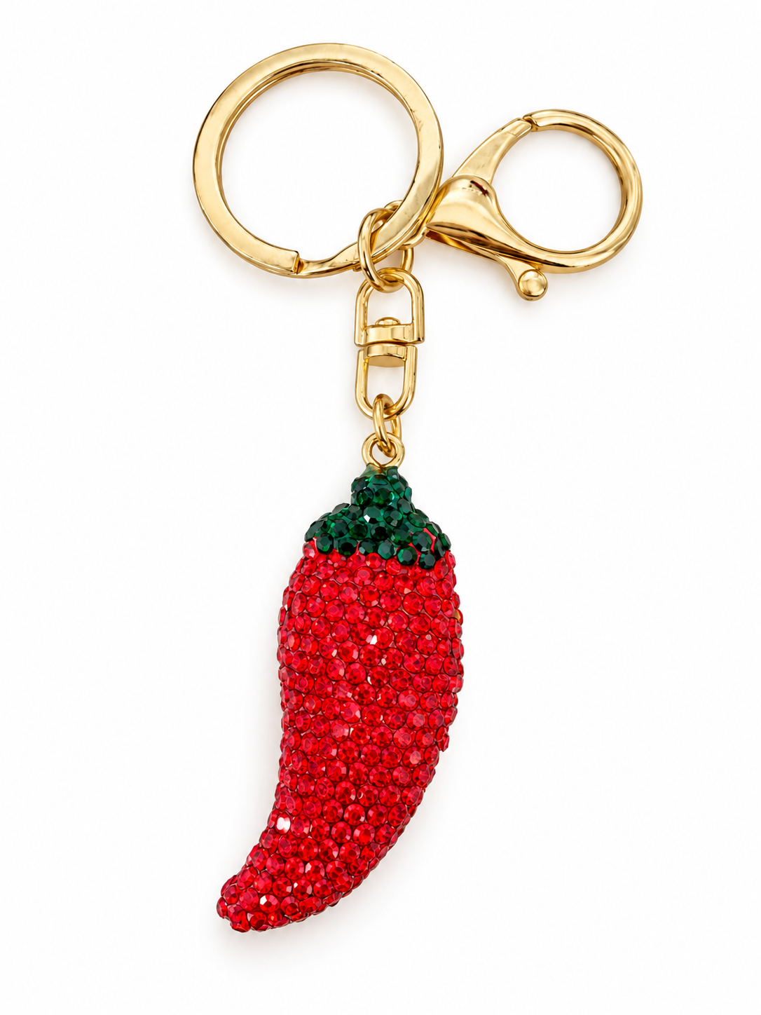 Italian Cornicello Rhinestone Keychain + Bag Charm 🇮🇹