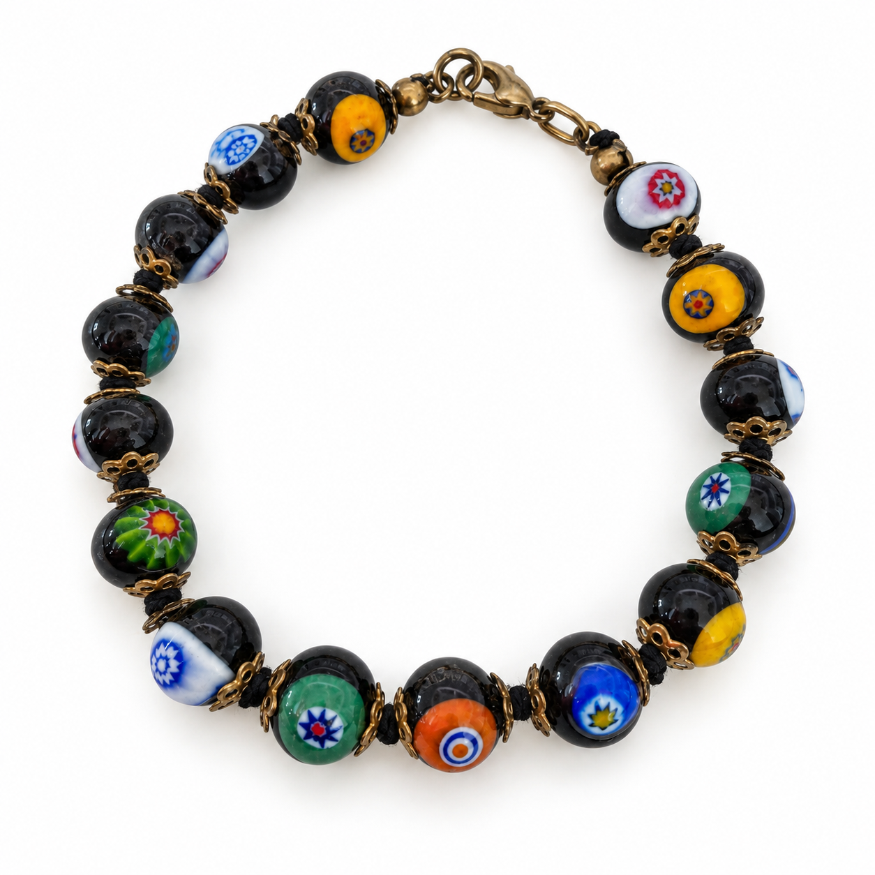 Vintage Florence Millefiori Glass Bead Bracelet 🇮🇹