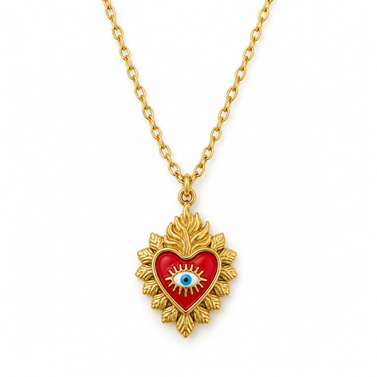 Sacred Protection Heart Necklace ❤️🧿