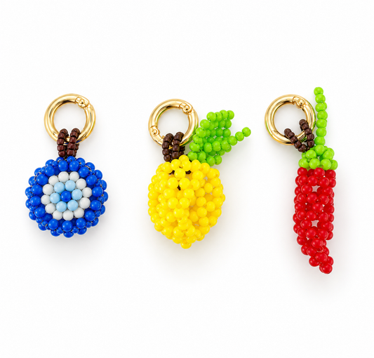 Mini Beaded Good Luck Charms 🧿🍋🌶️