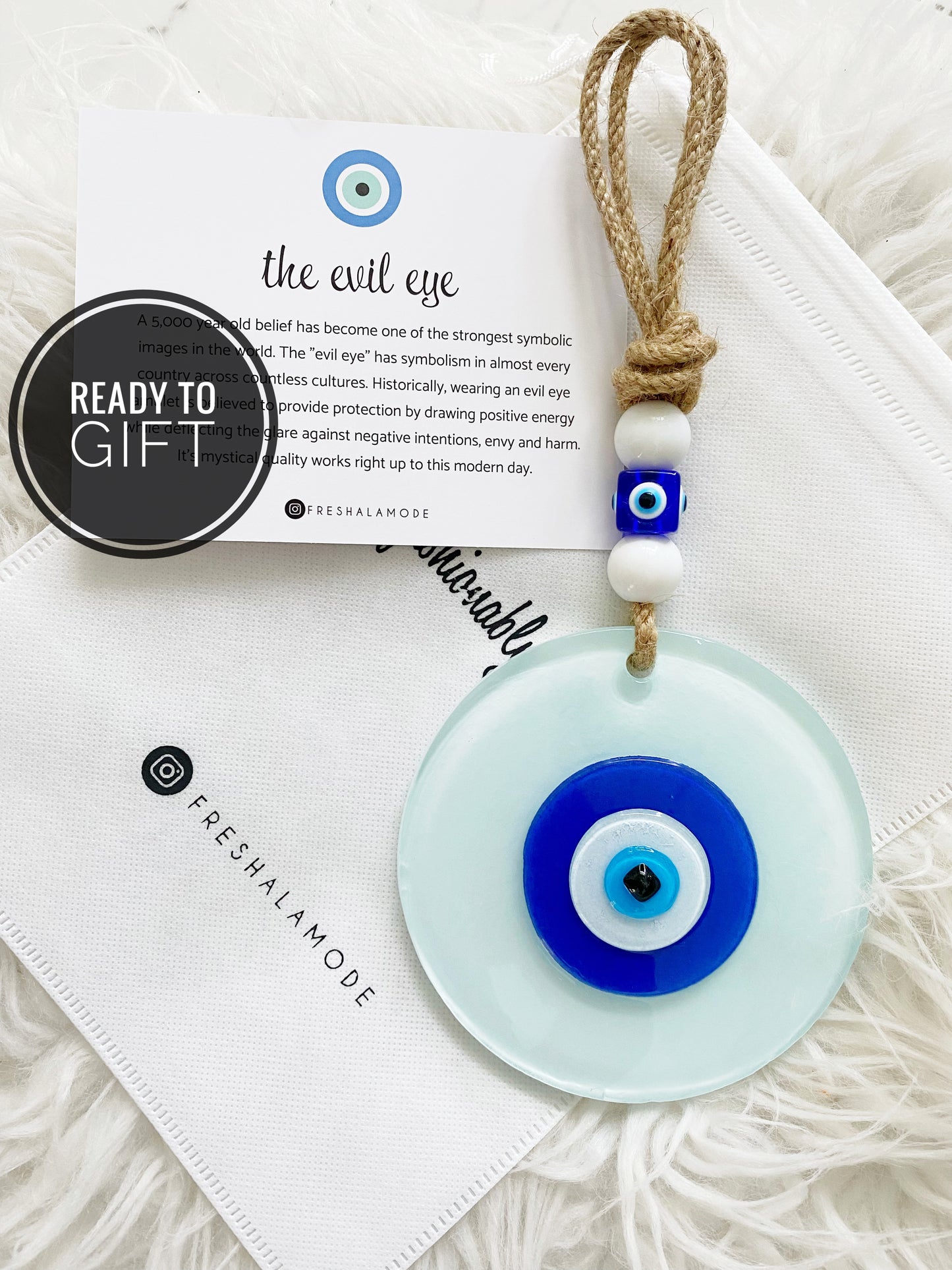 RARE XL Classic Evil Eye Glass Amulet Wall Decor SHIPS FREE