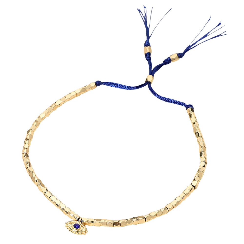 Mini Evil Eye Charm Bracelet Gold
