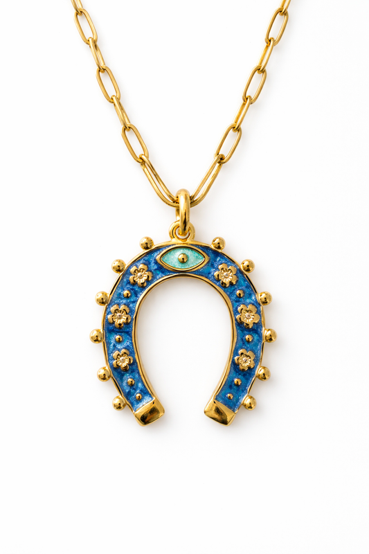 Lucky Evil Eye Horseshoe Necklace