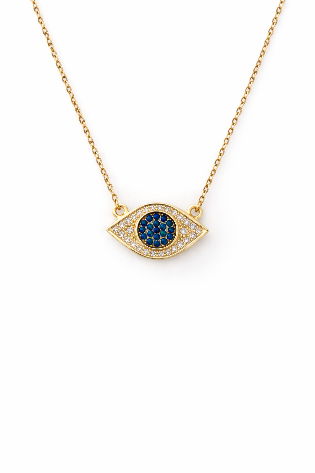 Almond Evil Eye Crystal Necklace
