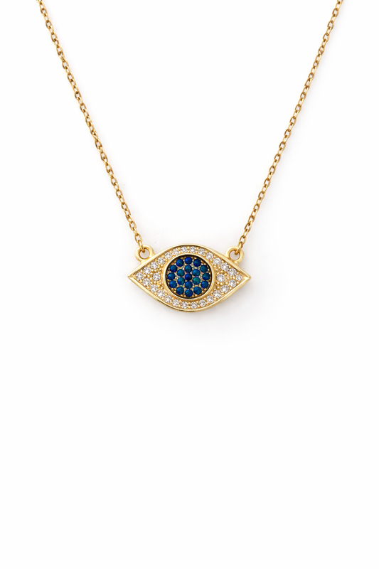 Almond Evil Eye Crystal Necklace