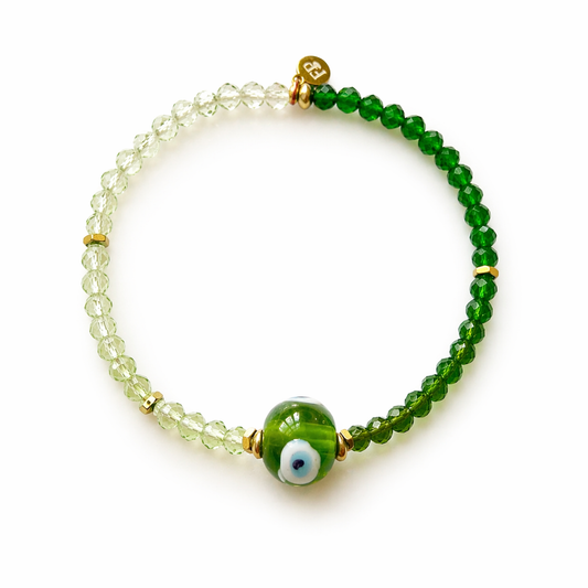 Green Ombre Evil Eye Bracelet