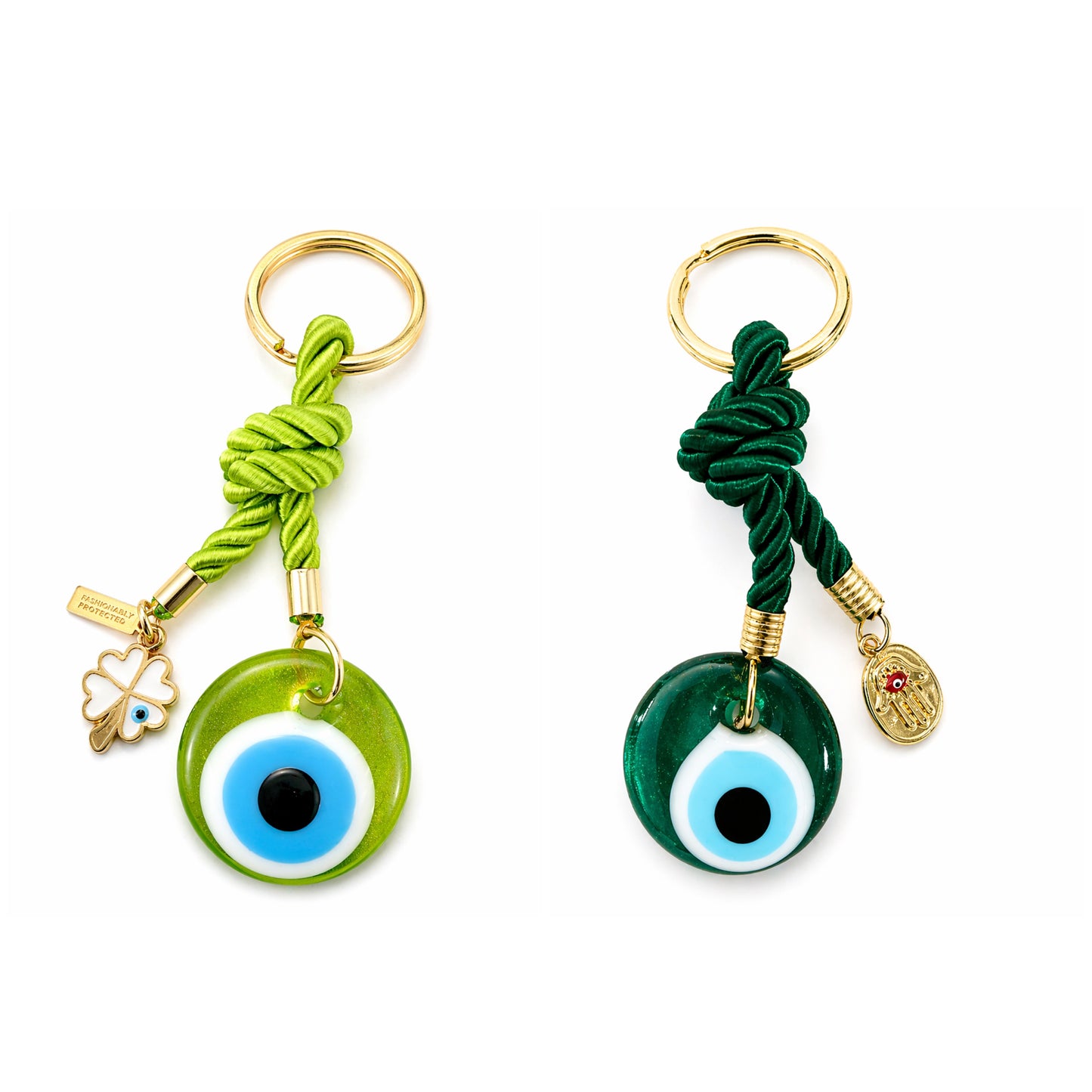 Evil Eye Roped Glass Purse Charm
