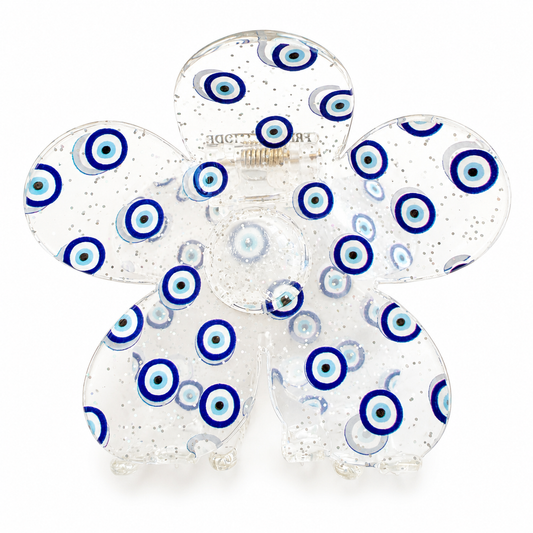 Evil Eye Flower Hair Claw Clip