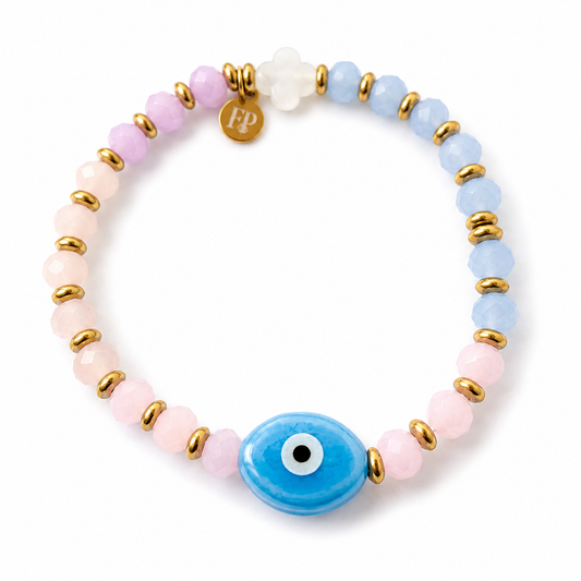 Cotton Candy Evil Eye Bracelet