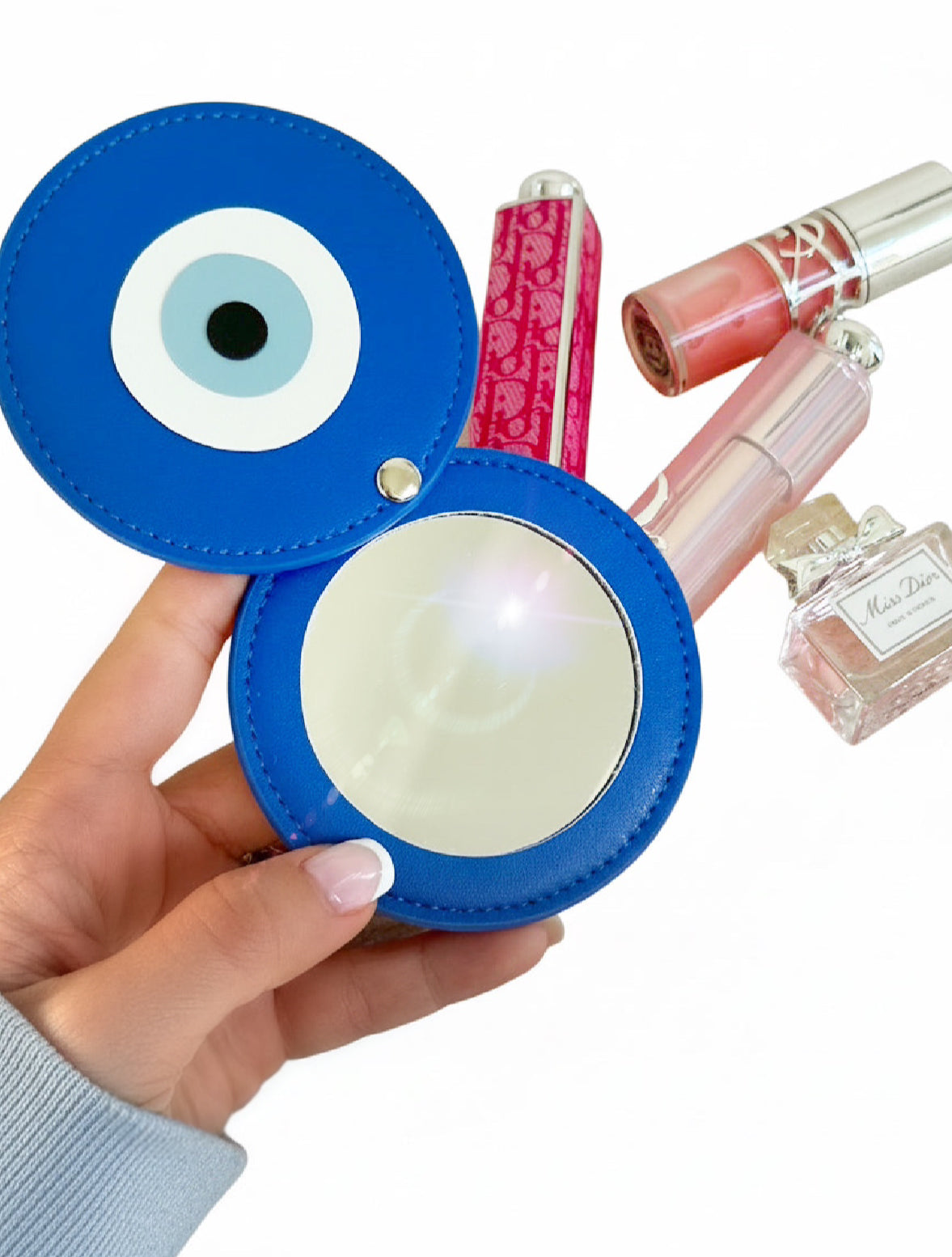 Fashionably Protected® Leather Evil Eye Mirror