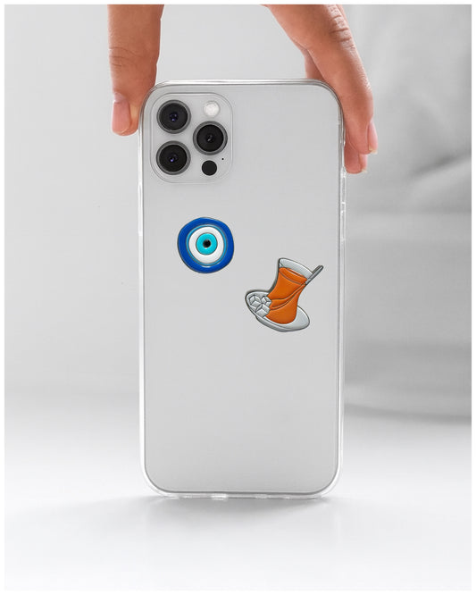 Evil Eye 2 piece Metal 3M Adhesive Phone Sticker Decal Set