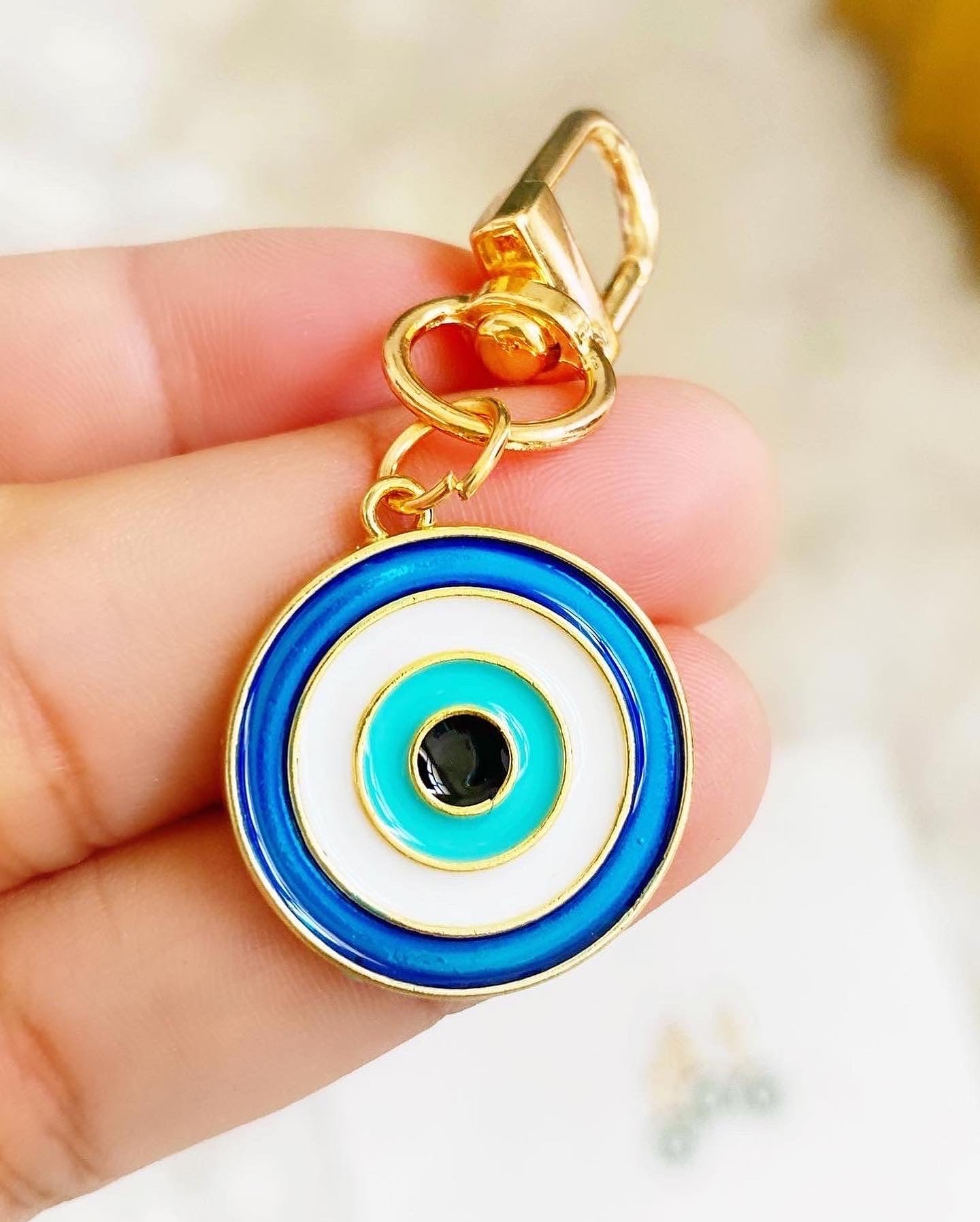 Evil Eye Metal Keychain Clip