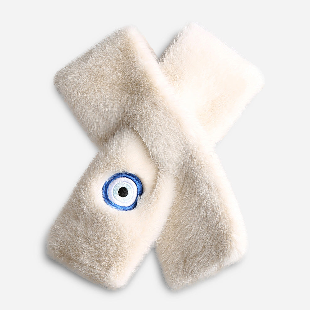 Faux Fur Evil Eye Earmuffs / Scarf