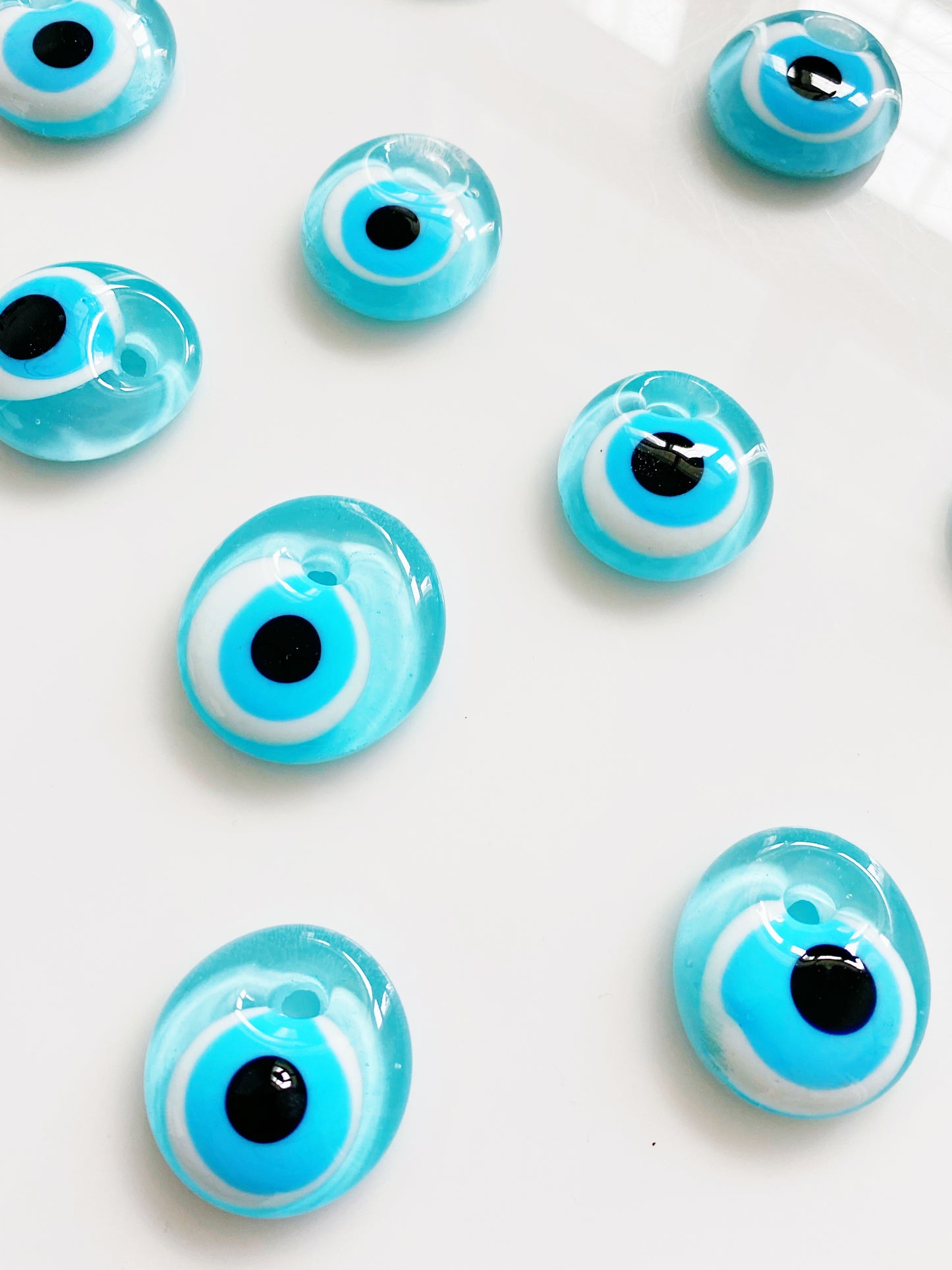 Baby Blue Evil Eye Glass Amulet