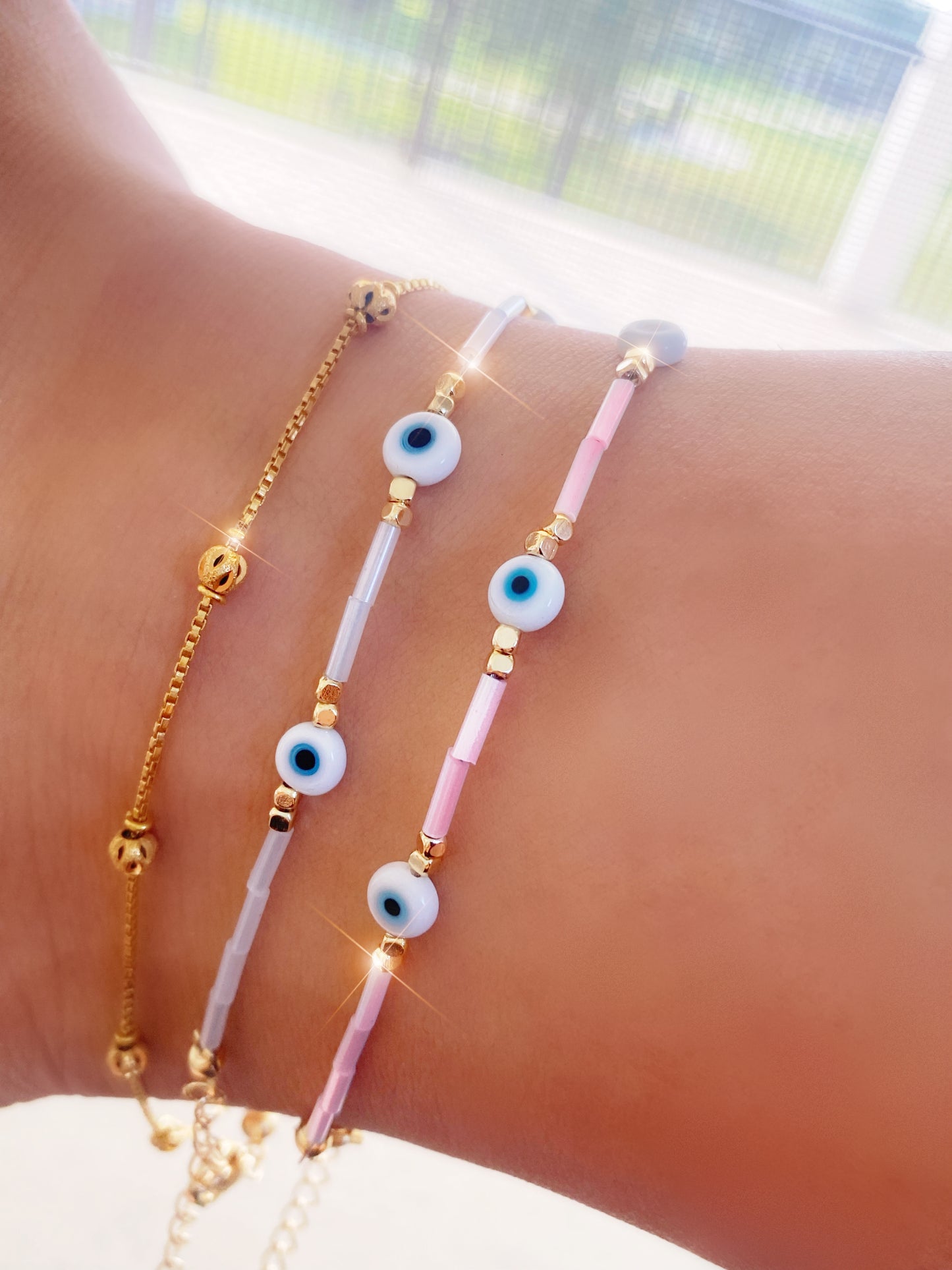 NEW! Dreamy Evil Eye Iridescent Anklet