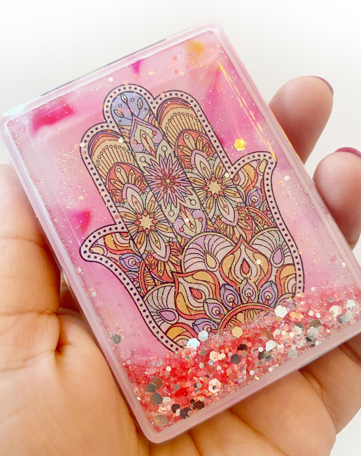 Evil Eye Hamsa Glitter Compact Mirror