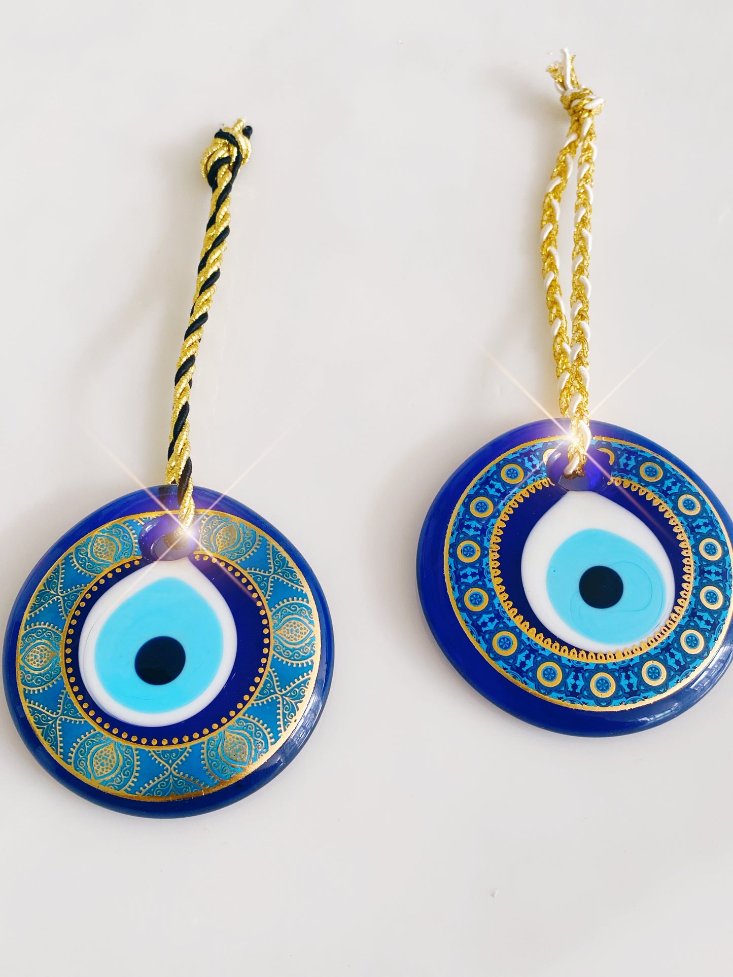 Golden Evil Eye Glass Amulet Decor